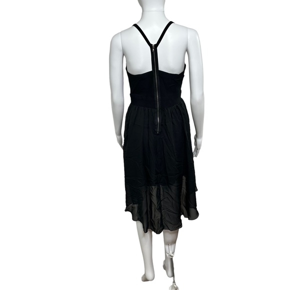 TRIXXI Black Hi Low Strappy Party Dress Size 11 Lined Tulle T-Back Witchy Goth - Picture 4 of 14